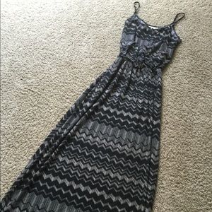 Cream and black long dress